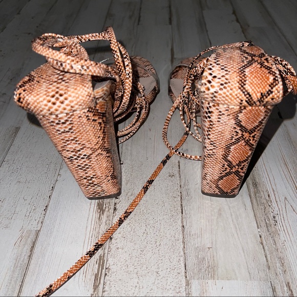 JSUN7 Tie Strap Summer Chunky Block Heel - Picture 5 of 10